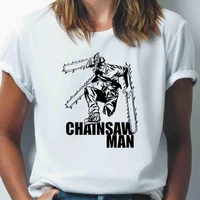 women graphic chainsaw man fashion casual cute 90s style vintage lady tees tops anime clothing female t shirt womens t shirt