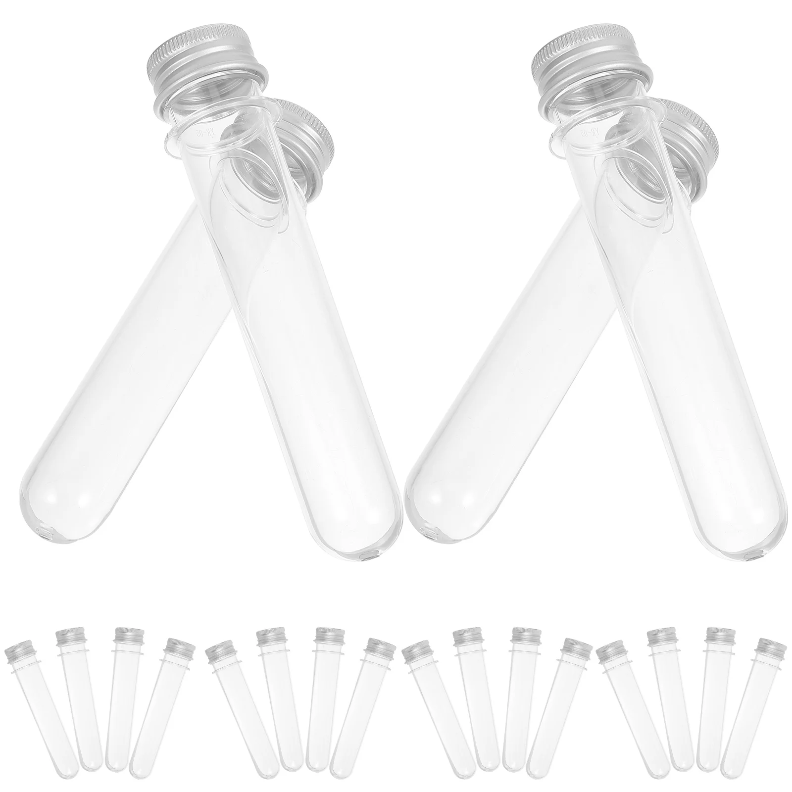 

Прозрачные пластиковые пробирки 20 шт., 45 мл, PET цилиндрические контейнеры с винтовыми колпачками для научных экспериментов, закуски