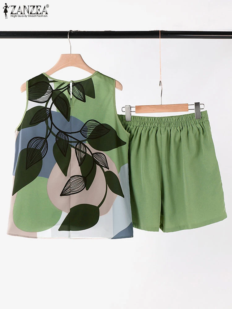 ZANZEA лето 2024 майки с высоким и низким принтом женские повседневные однотонные