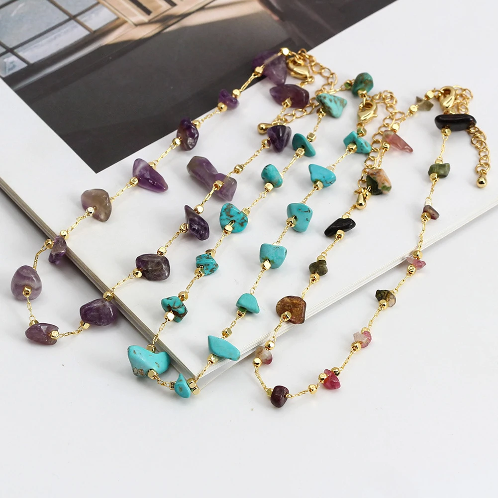 

Lucky Eye Natural Stone Anklet Gold Color Leg Foot Chain Beach Ankle Bracelet Adjustable For Women Girls Fashion Jewelry