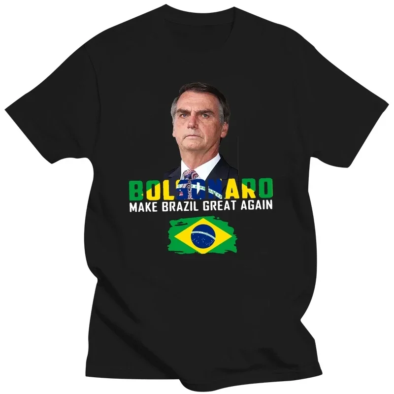 Bolsonaro 2018 для предпочтения Бразилии черная футболка размер S-3XL