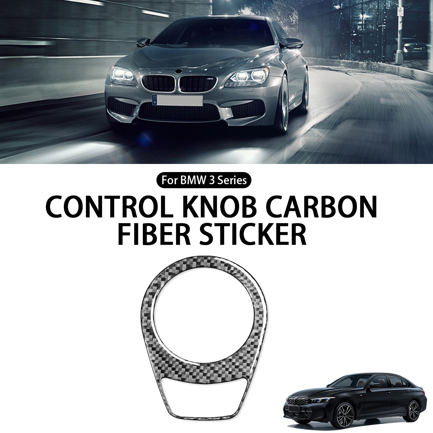 

For BMW 3 Series E90 2006-2008 Carbon Fiber Transmission Control Knob Trim Cover Car Interiors Accessories Decoration Sticker