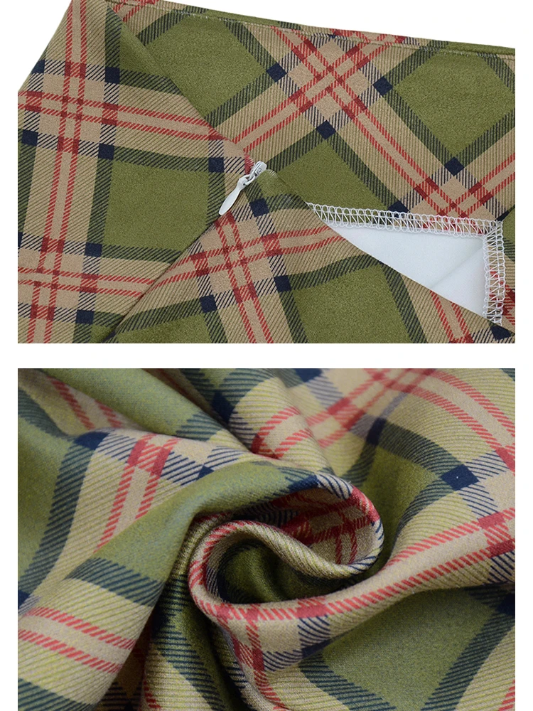 Женская клетчатая юбка с завышенной талией Tossy длинная хлопковая юбка-годе в