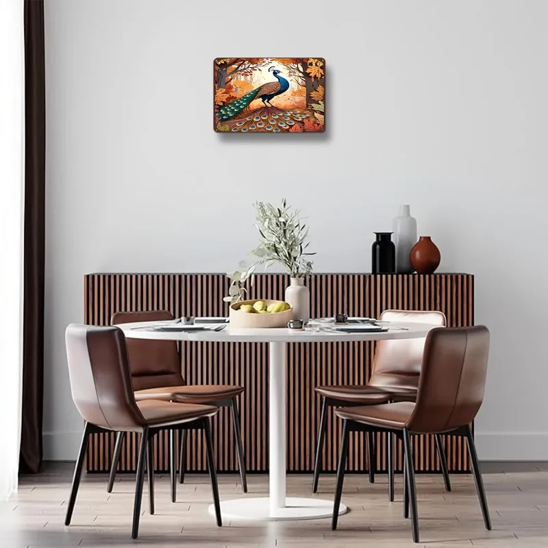 Алюминиевая табличка &quotПавлин в осеннем лесу&quot