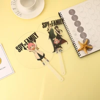 anime spy spy play house summer small fresh and cute fan personality fan portable cool air hand fan cartoon round plastic fan