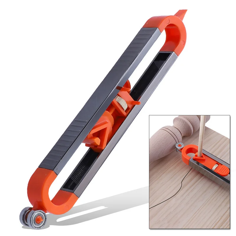 

Profile Scribing Ruler Contour Gauge with Lock Adjustable Locking Precise Woodworking Measuring Gauge Measurement Tool with pen