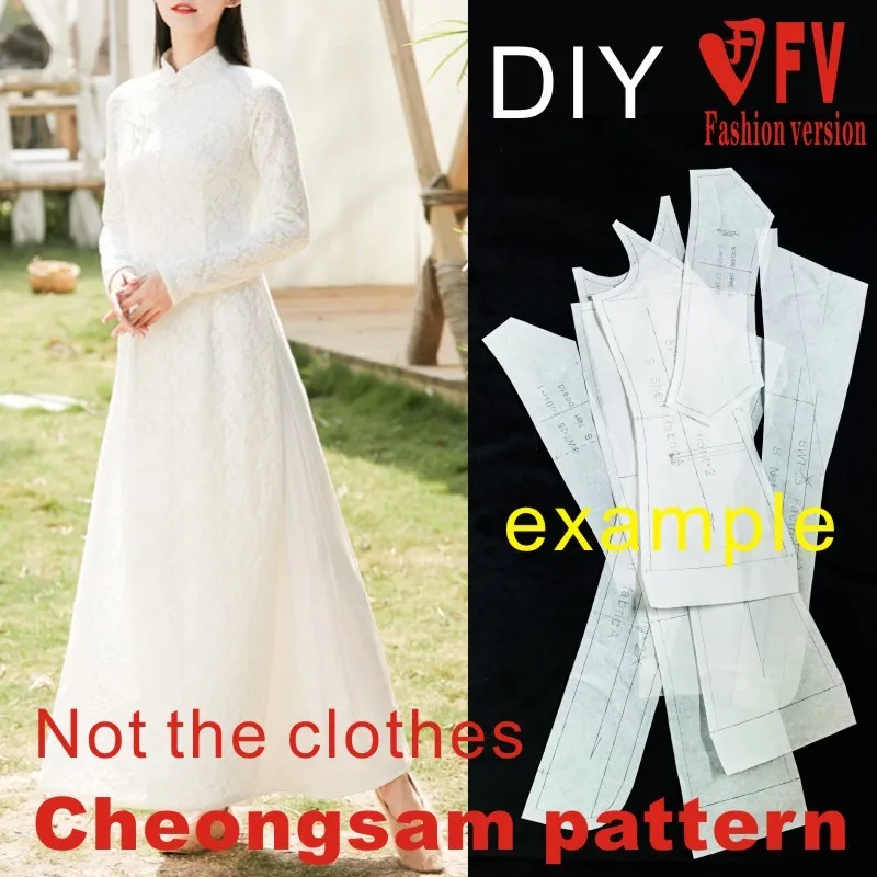 

DIY ручной работы; Рисунок женское платье улучшенная боковая кардиган кружевное платье Cheongsam пошив рисунок 1:1 узор физической BQP-49