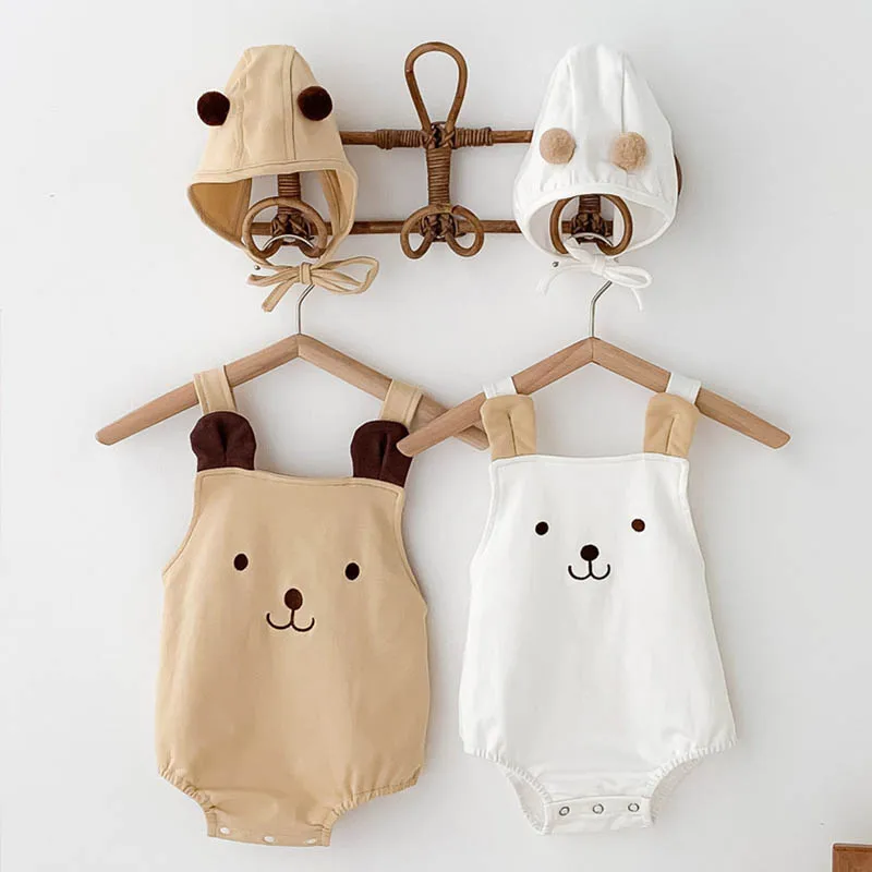 

Одежда для маленьких мальчиков, весенний комбинезон + шапка для новорожденных, цельнокроеный комбинезон для девочек, Летний комбинезон без ...