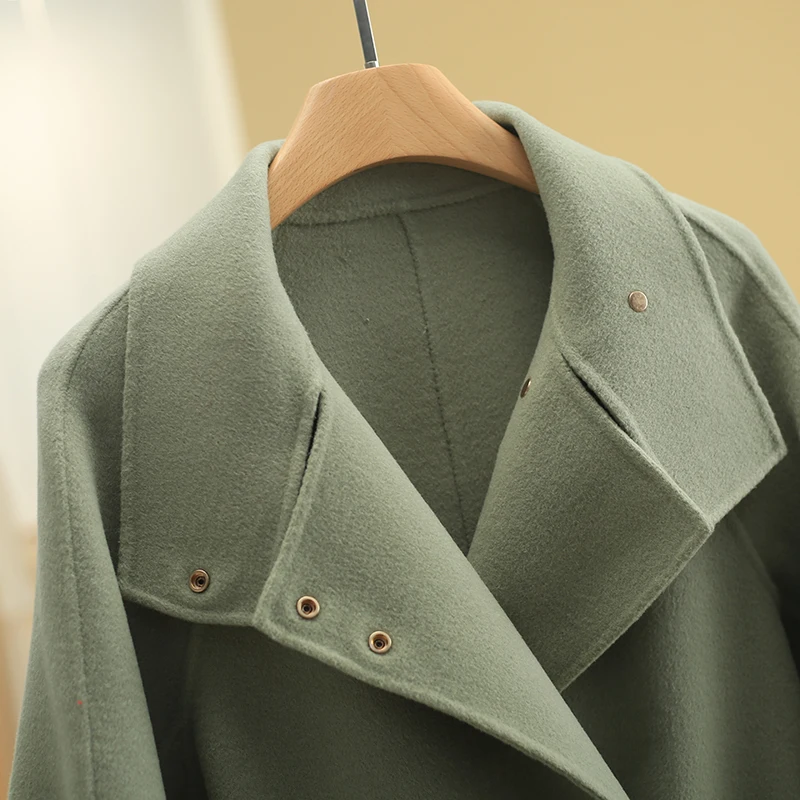 Счетная цена 999 [Li] 00 Флисовый британский двусторонний дафлкот с лацканами на