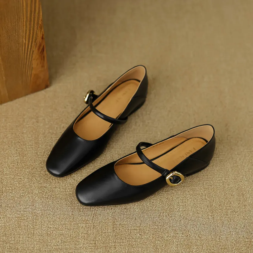 QUTAA/2024 г. Женские туфли-лодочки Туфли Мэри Джейн на низком толстом каблуке с