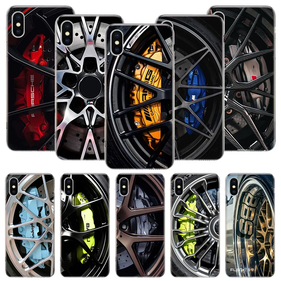 

Sports Car Wheel Tire Speed Phone Case For iPhone 11 12 13 14 Pro XS XR X Max 7 8 Plus Mini SE Pattern Customized Coque