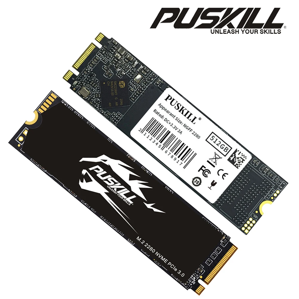 PUSKILL M.2 SSD Внутренний Твердотельный Накопитель NVME — Интерфейс PCIe 3.0x4 TLC NAND Flash Для
