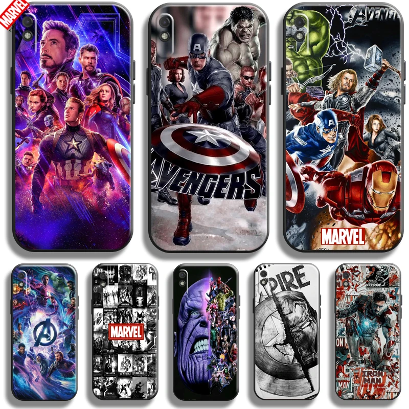 

Marvel Avengers For Xiaomi Redmi 9A 9AT Phone Case Liquid Silicon Black Coque Silicone Cover Carcasa Funda