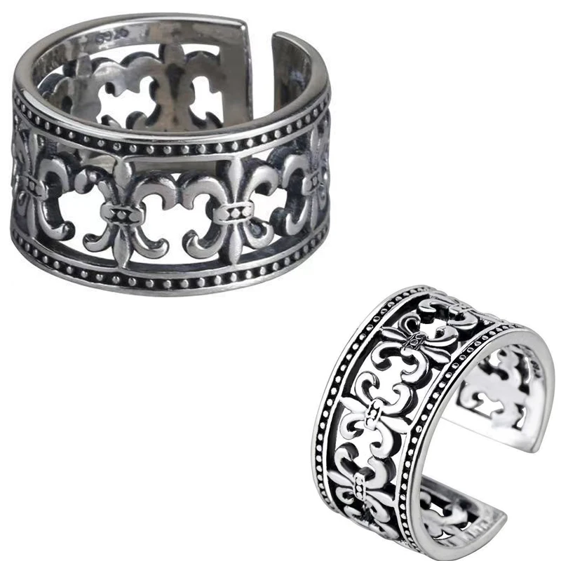 

SALONGFANG Hollowed-out Cross Shape Best Ring Design Fashion Love Stainless Steel Jewelry For Women Young Girl Wedding Gifts