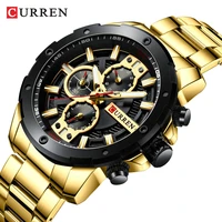 curren luxury brand sporty watches men fashion gold stainless steel strap quartz watch chronograph wristwatch male clock relojes