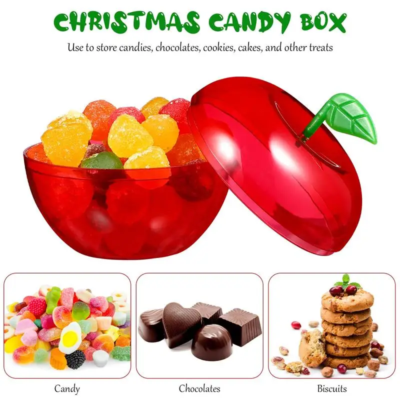 

Christmas Boxes Candy Apples Box Party Filled Ornaments Bobbing Plastic Fillable Xmas Decor Containers Favors Ornament Shaped