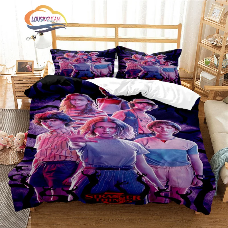 

Stranger Things series wallpaper Three Piece Set Fashion Bedding Article Children or Adults for Beds Quilt Covers pillowcases