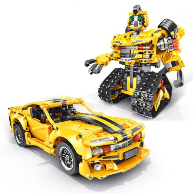 

901Pcs 2 In 1 Programming Robot Building Block Puzzle Diy Remote Control Vehicle 675002 Kids Learning Toys For Boys