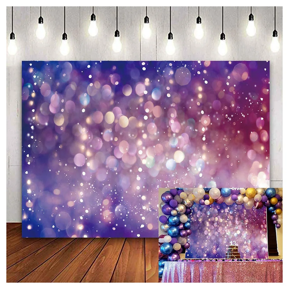 

Purple Light Spots Backdrop Dreamy Glitter Dots Halos for Photography Girl Birthday Party Baby Shower Decor Banner Photo Booth