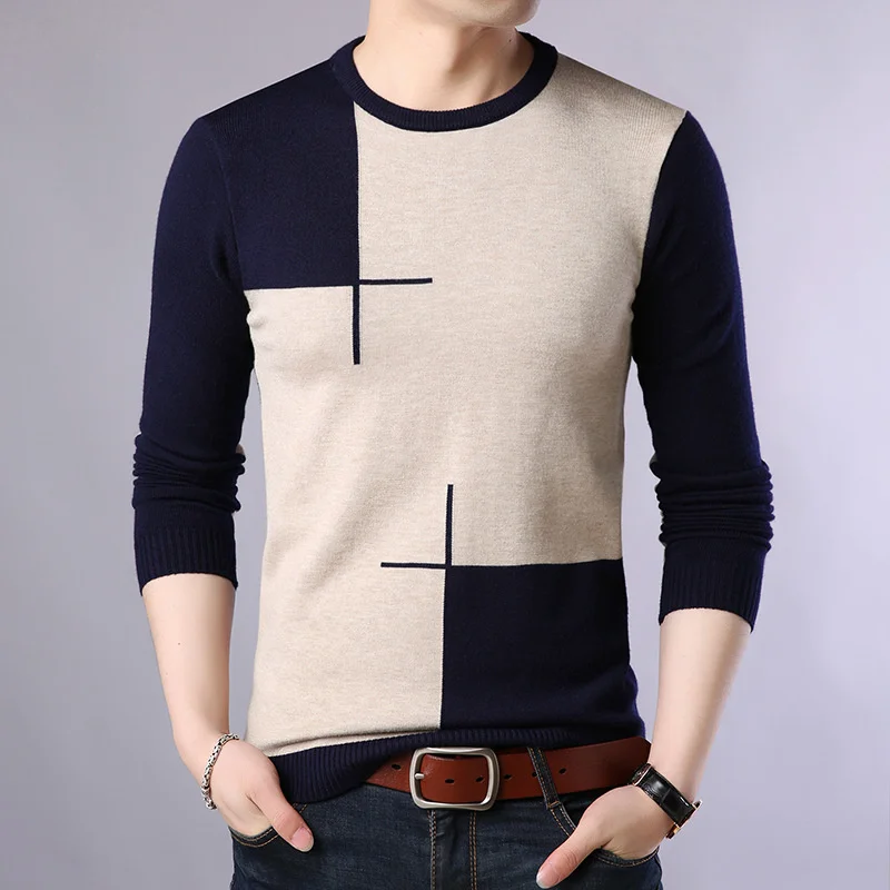 

2023 Autumn Casual Men's Sweater O-Neck Slim Fit Knittwear Mens Sweaters Pullovers Pullover Men Pull Homme M-3XL