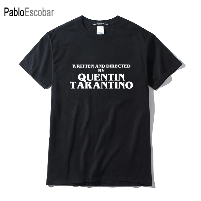 

WRITTEN AND DIRECTED BY QUENTIN TARANTINO Men T Shirt Streetwear Hip Hop T-shirt Clothing Women Man Cotton Tshirt Yellow Fun Tee