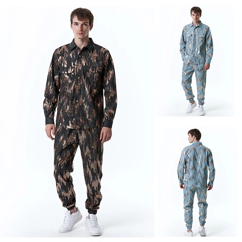 

Новый осенний модный мужской костюм с блестками и длинными рукавами на Хэллоуин однобортный Молодежный красивый и удобный пиджак