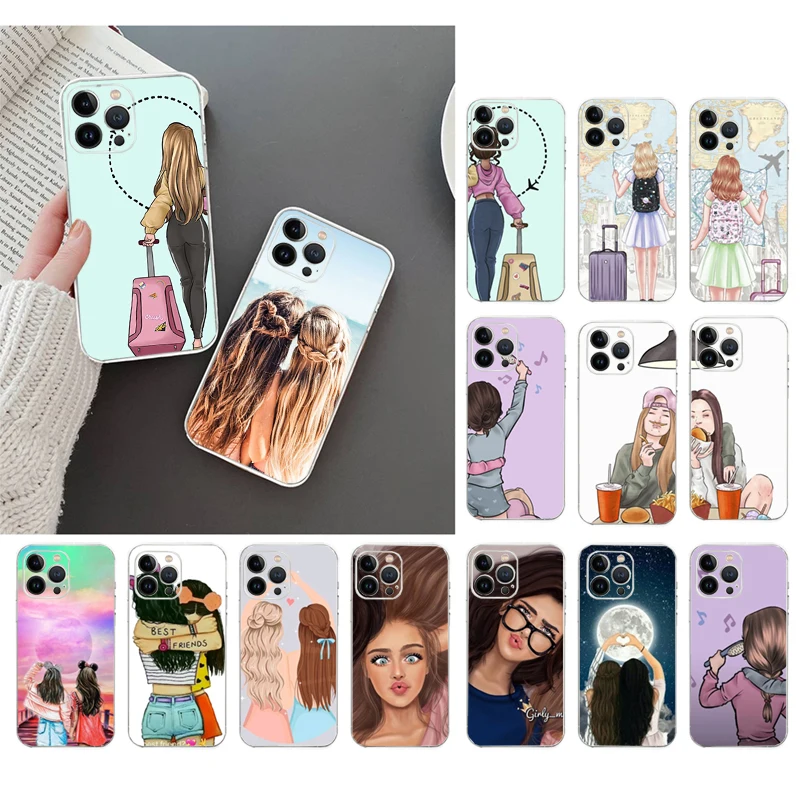 

Phone Case For iphone 14 Pro Max 13 12 11 Pro Max XS XR X 12 13 mini 14 Plus Best Friends BFF Case Funda