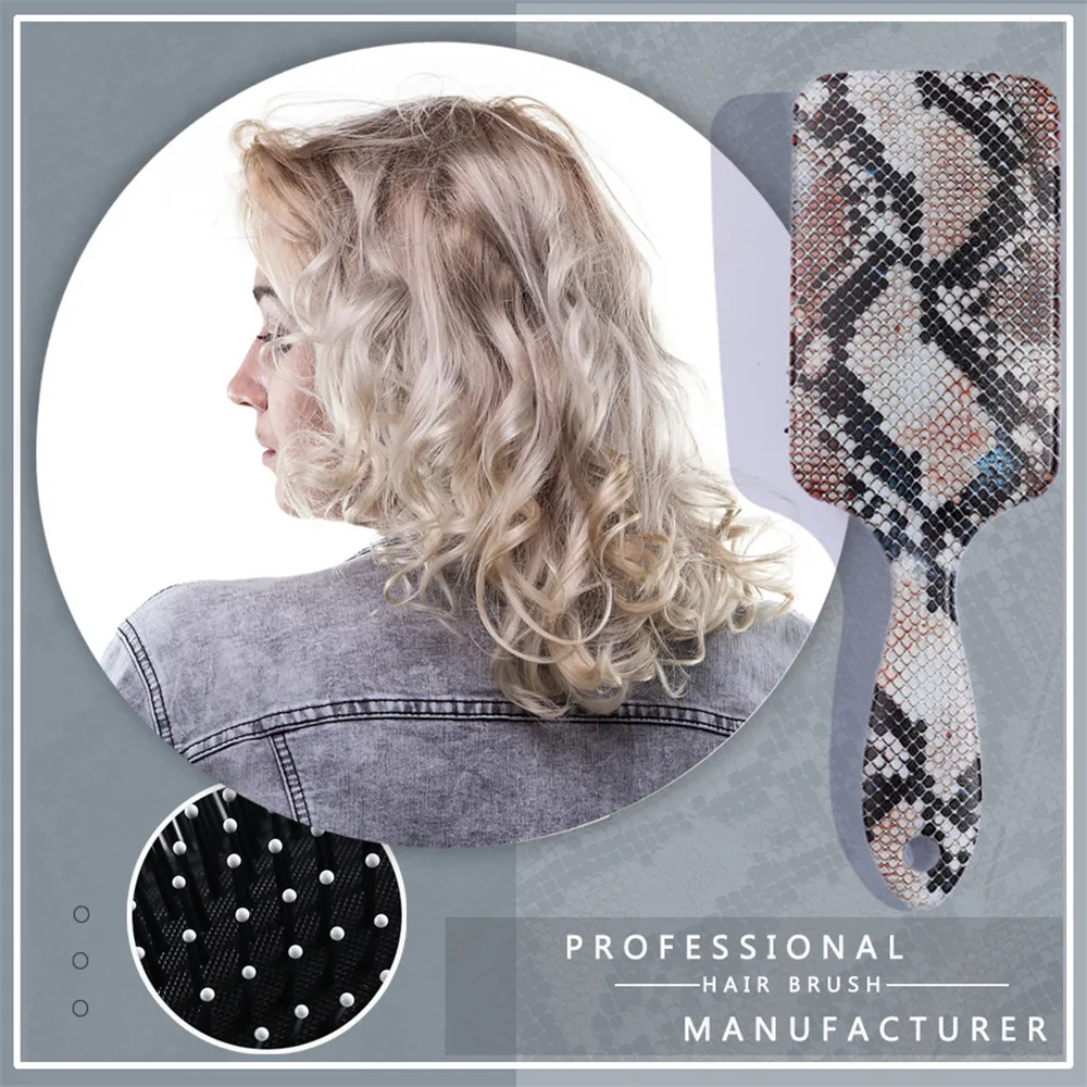 

Hair Comb 3D Leopard Cow Print Salon Hairdressing Straight Curly Hair Brush Paddle Cushion Brush Scalp Massage Comb