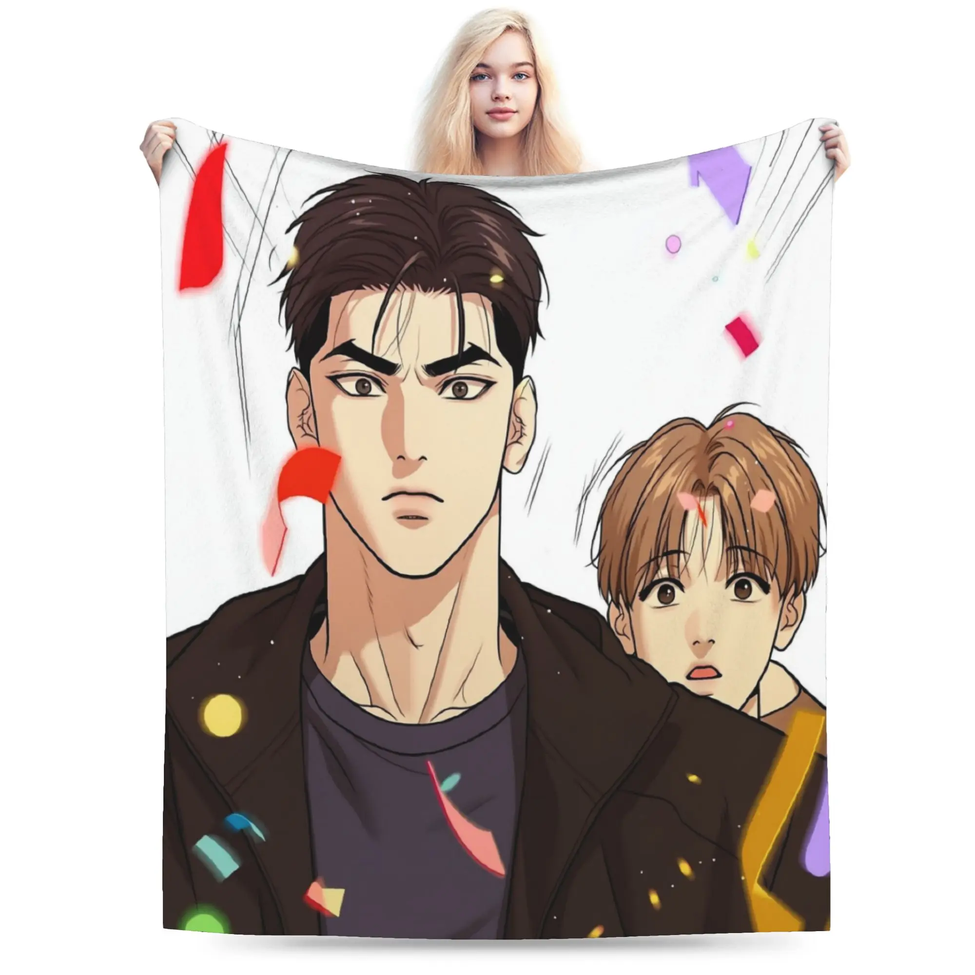 Фото Плед Bl Manhwa Jinx Joo Jaekyung: Теплый, мягкий, модный плюшевый плед для дома, фланелевое покрывало для мальчиков и девочек №1