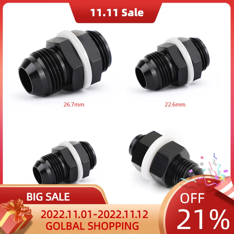 

Artudatech AN6 AN8 AN10 AN12 Flare Fuel Cell Bulkhead Fitting With Washer Black Auto Parts