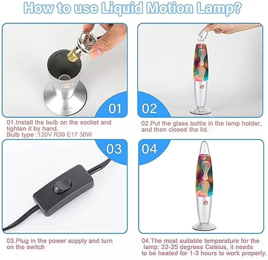 Лампа движущаяся 16-дюймовая цветная лампа разноцветная на серебряной основе с