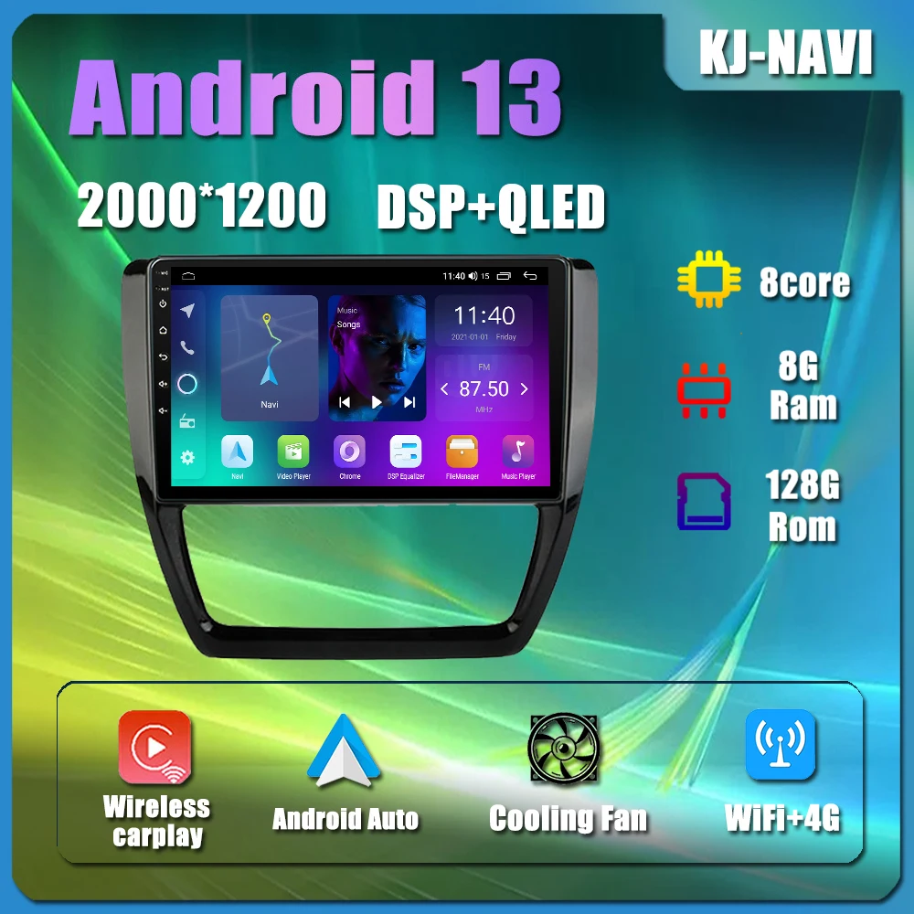 

Android 13 For VW Volkswagen Jetta 6 2011 - 2018 CARPLAY Car Radio Stereo Speakers Multimedia GPS Navigation IPS DSP Head Unit