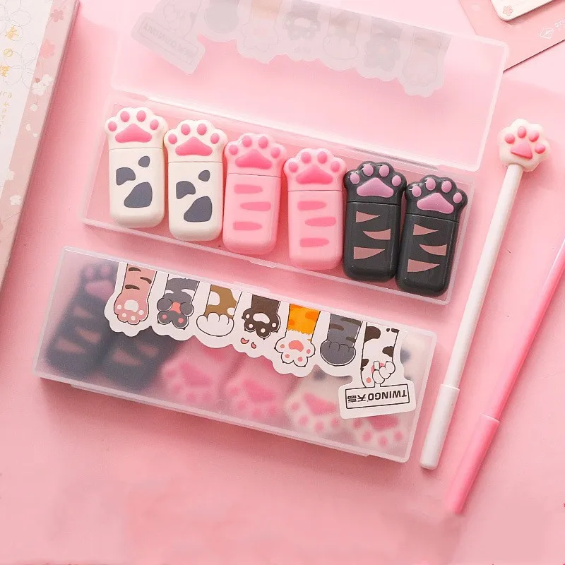 

6pcs Cute Cat Paw Design Correction Tapes Kawaii White Out Correction Band for School Korean Stationery Office Supplies