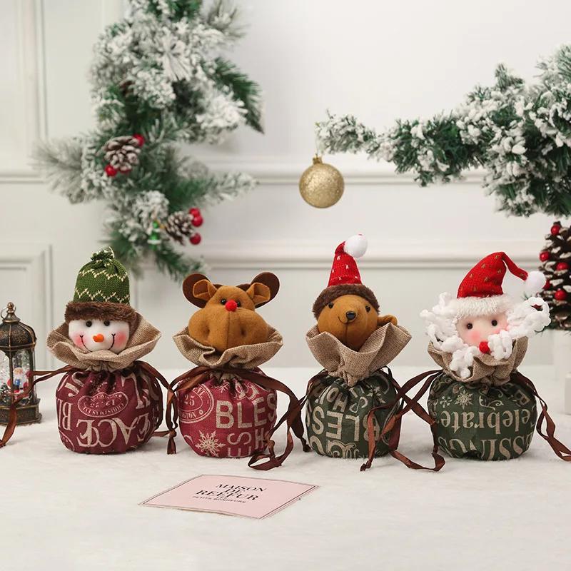 

Креативная английская сумка с яблоками, рождественские украшения для дома, 2023, окно, вечеринка, платье, рождественская елка, Очаровательный детский подарочный пакет