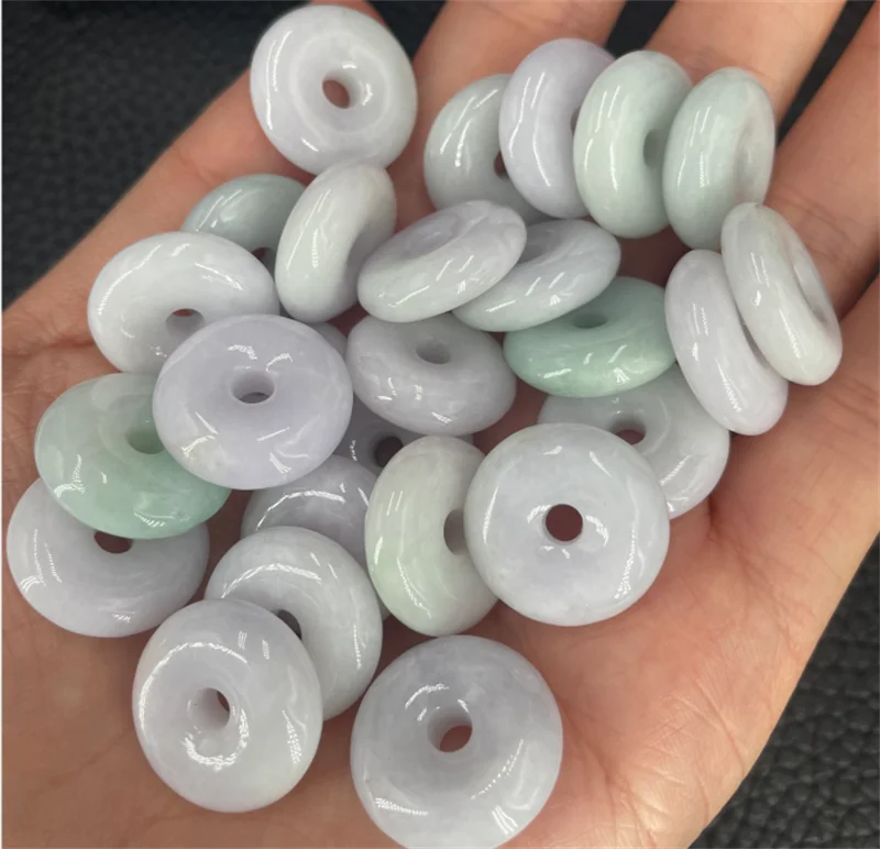 

18mm Natural Jades Donut Round Safety Buckle Stone Beads For Jewelry Making Diy Necklace Pendant Bracelet Charms Diy Accessories
