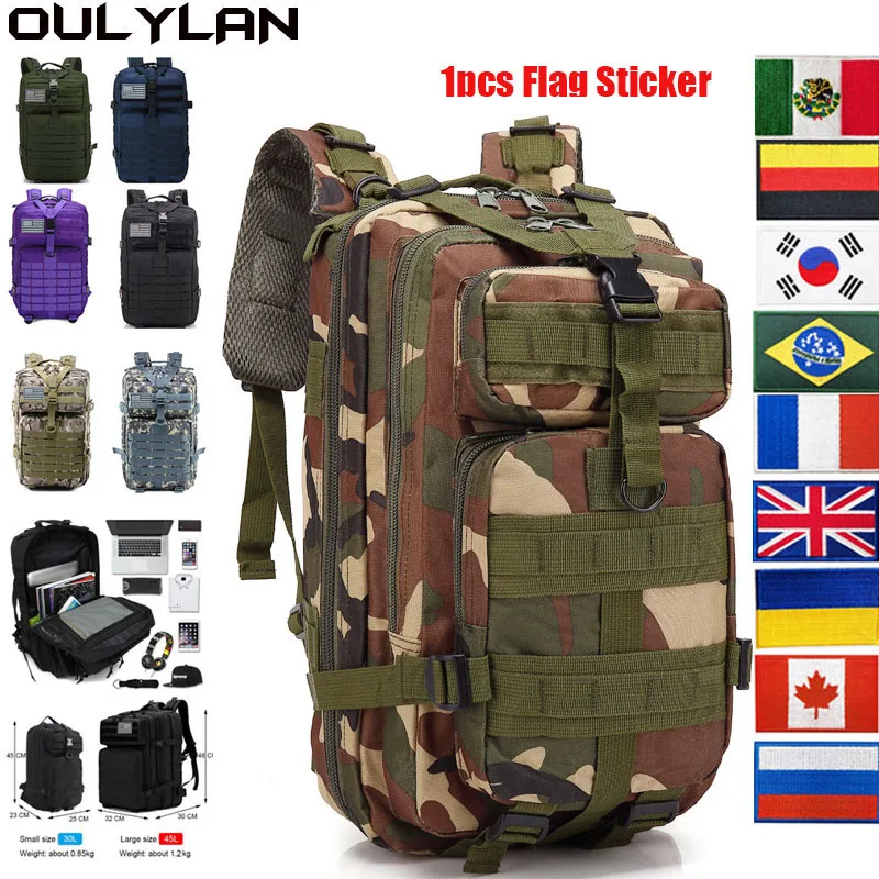 

OULYLAN Tactical Backpack 50L/30L Hiking Backpacks 3P Softback Outdoor Waterproof Rucksack Trekking Fishing Army Military Bags