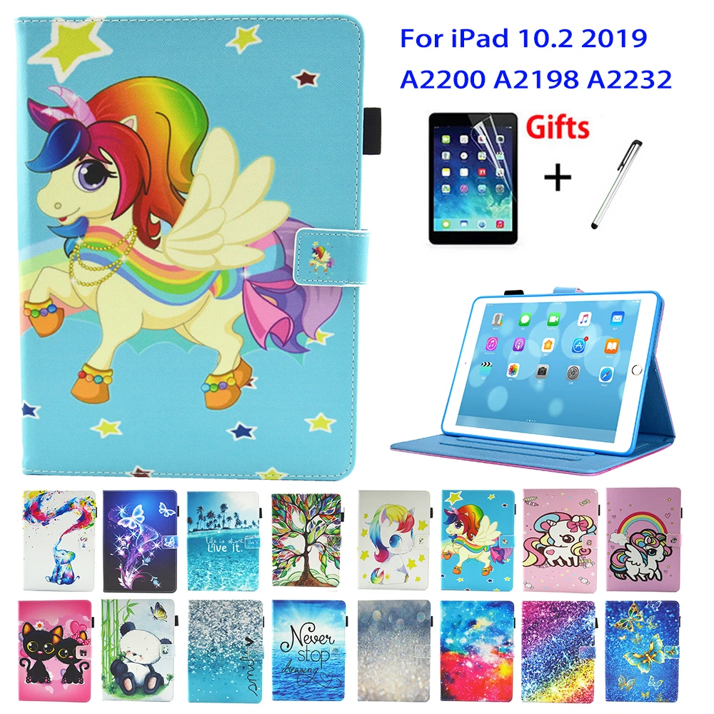 

Cute Case For iPad 10.2 Case 2019 Tablet Cover For iPad 10.2" 7th Generation 2019 A2200 A2198 A2232 Case Fundas Film Unicorn Cat