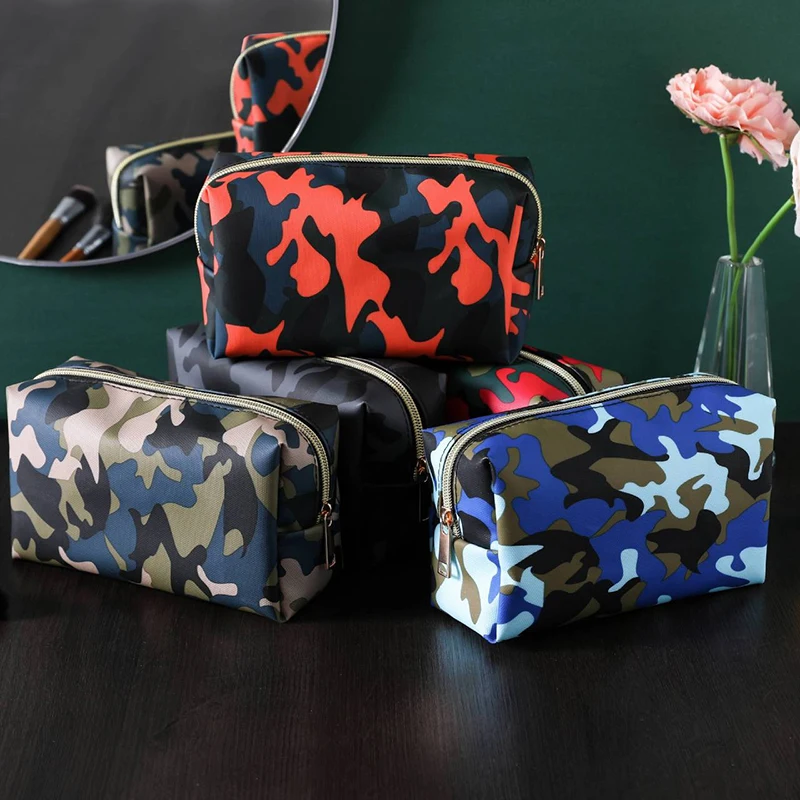 

Protable Cosmetic Bag Waterproof Camouflage Simple Carry-on Large-capacity Multifunctional Make up Storage Washing Bags