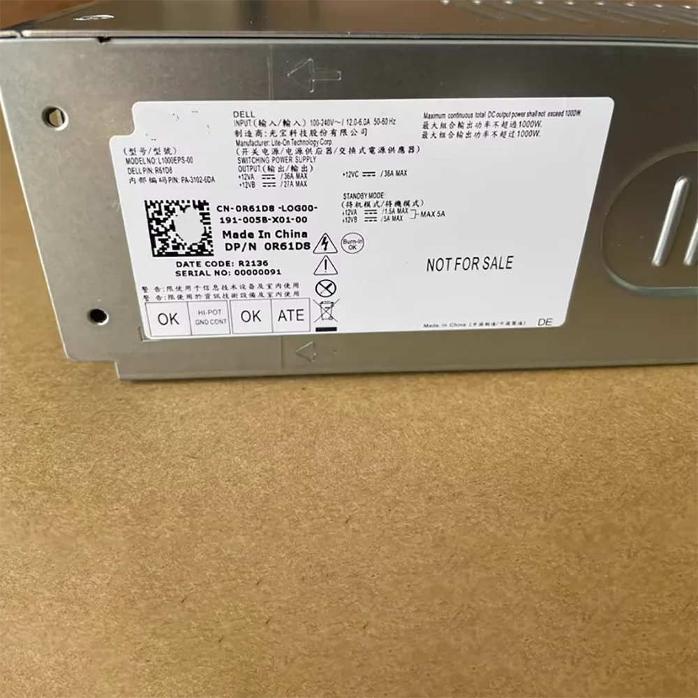 Для блока питания De-ll 1000 Вт L1000EPS-00