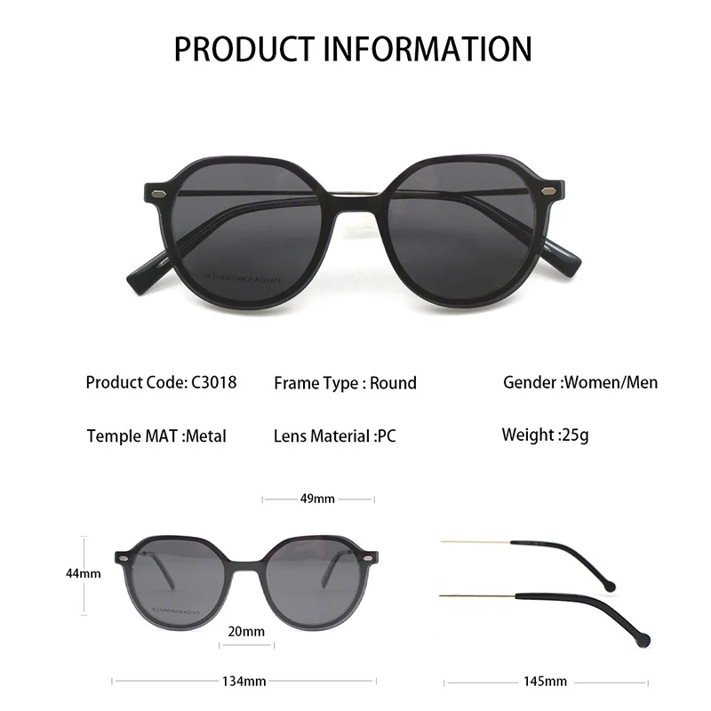 KANDREA 2 в 1 металлические винтажные многоугольные Солнцезащитные очки женские