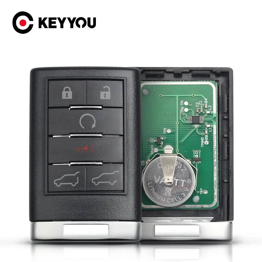 

KEYYOU для Cadillac OUC 6000066 315 МГц дистанционный ключ от автомобиля 6 кнопок для Cadillac Escalade 2007 2008 2009 2010 2011 2012 2013 2014