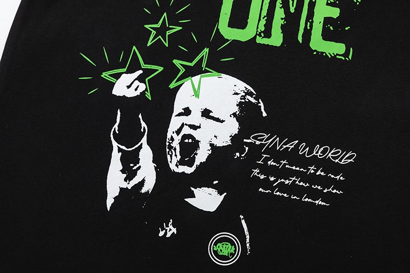 Футболки American Synaworld с надписью уличная Свободная Повседневная футболка в стиле