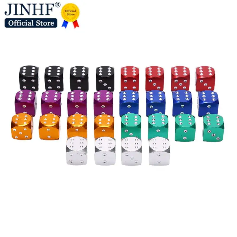 

New 4pcs Dice Shape Car Truck Wheel Tire Air Valve Stem Cover Dust Cap Bicycle Valve Accessories