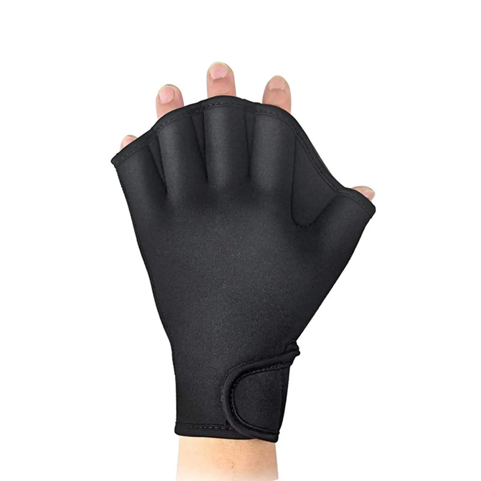 

1Pair Webbed Swimming Gloves with Wrist Strap Waterproof Dive Hand Equipment Paddle Training Women Men
