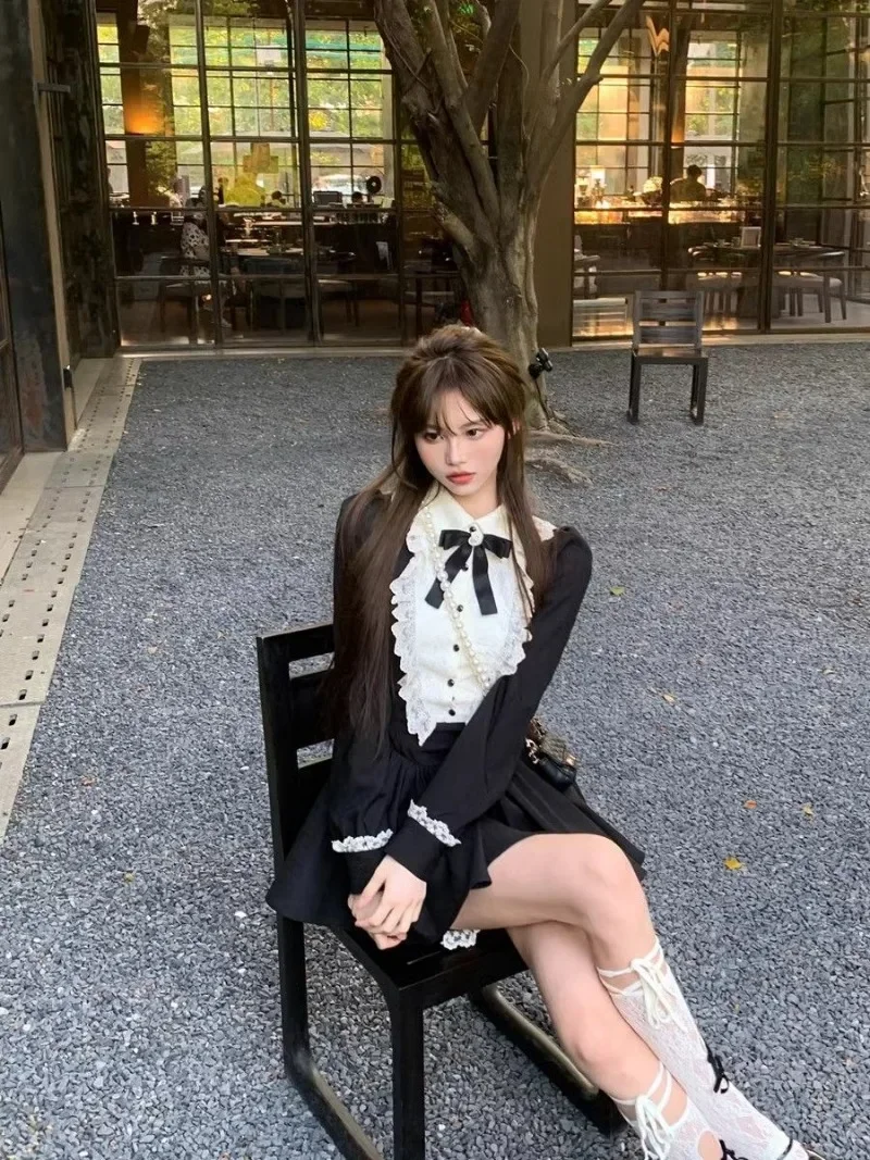 Винтажные женские рукава черного цвета с застежкой лоскутное платье элегантный