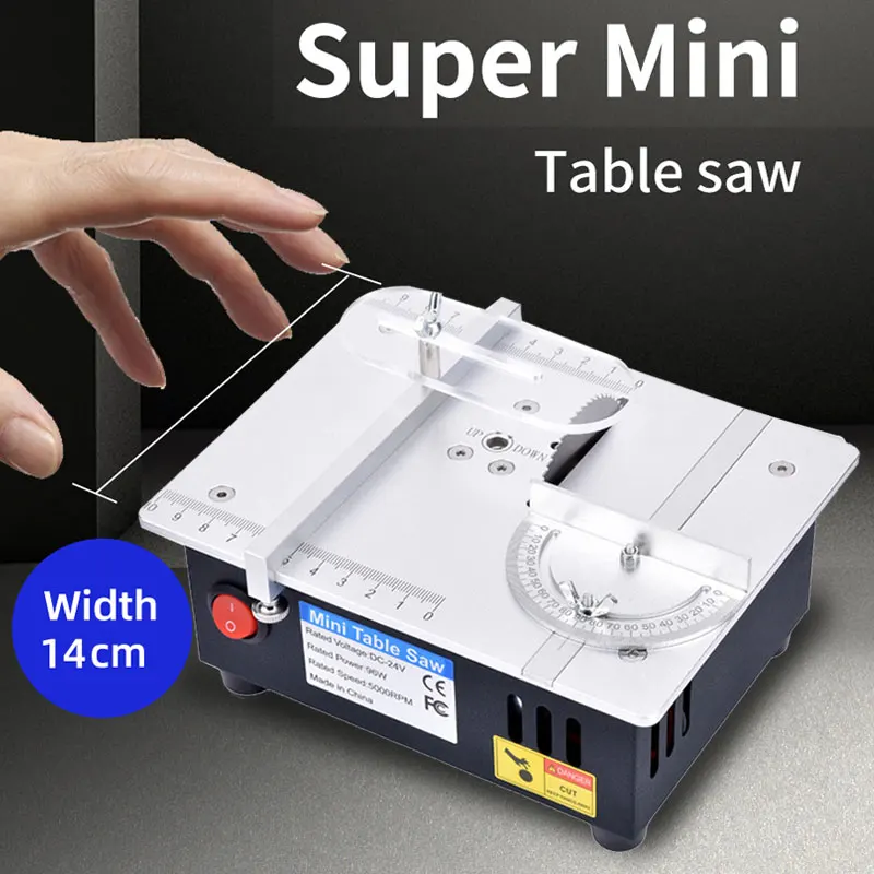 Mini Table Saw Electric Small Bench Saws Desktop Saw Household DIY PCB Model Cutting Tool Woodworking Lathe Machine 63mm Blade