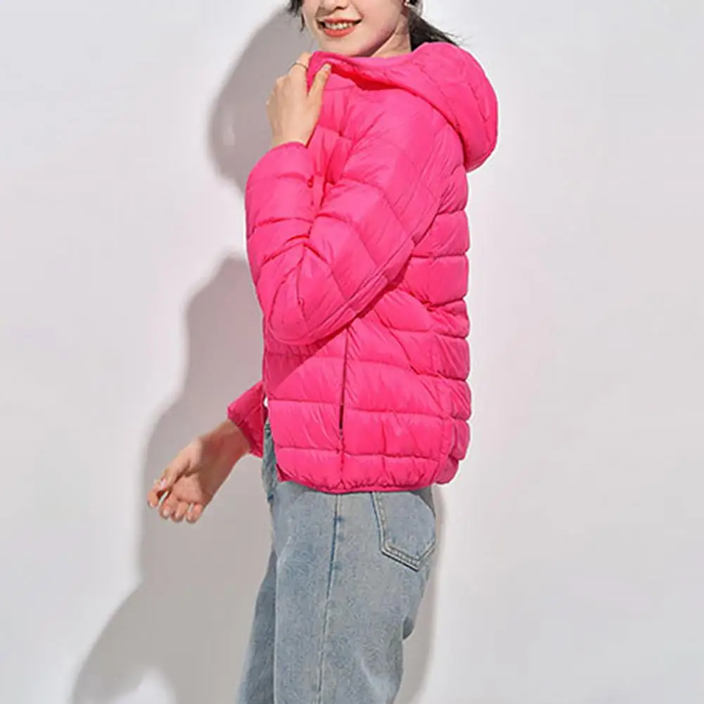 Simple Down Jacket Long Sleeve Warm Lady Winter Ultra Lightweight Thermal Jacket Coat  Anti-pilling Women Coat for School
