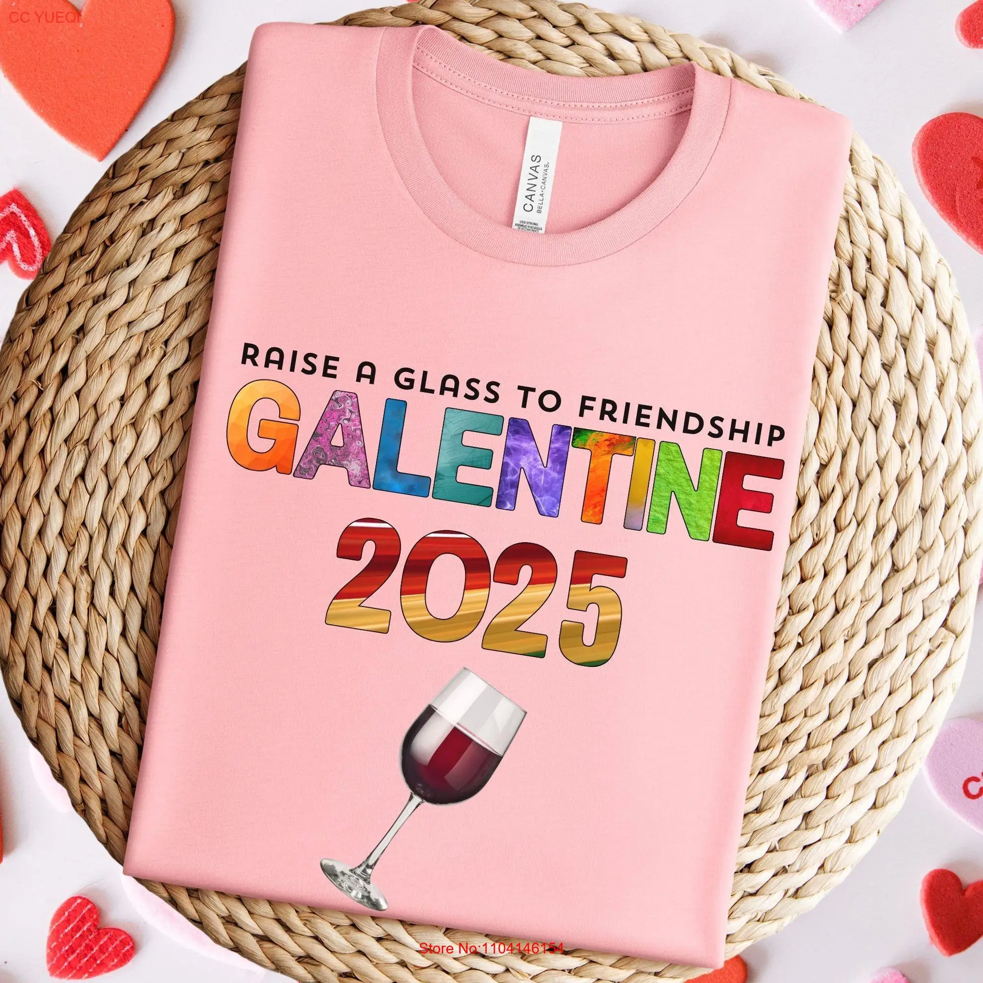 Футболка с изображением Галентина красочная дружба любитель вина забавная