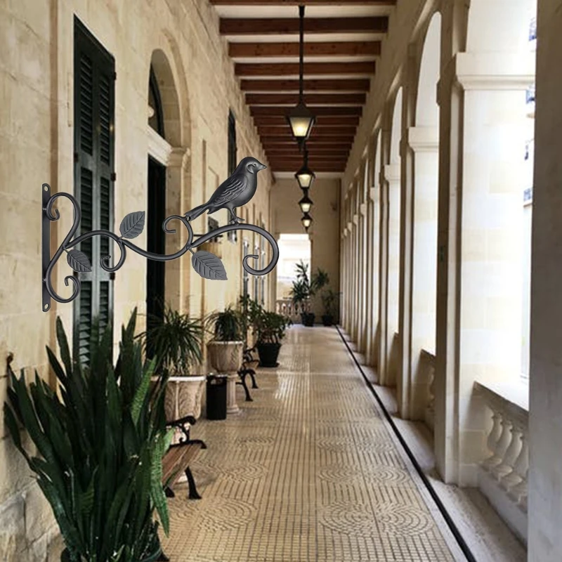 Железный подвесной кронштейн настенный крючок вешалка для растений кормушка