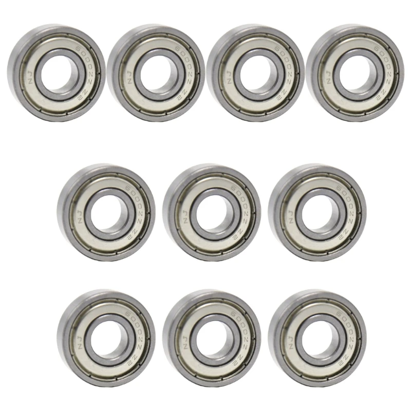 

10Pcs Bearing 6000ZZ ABEC-1 10x26x8mm High Speed Low Noise Deep-Groove 6000 ZZ Ball Bearings for Electric Motor